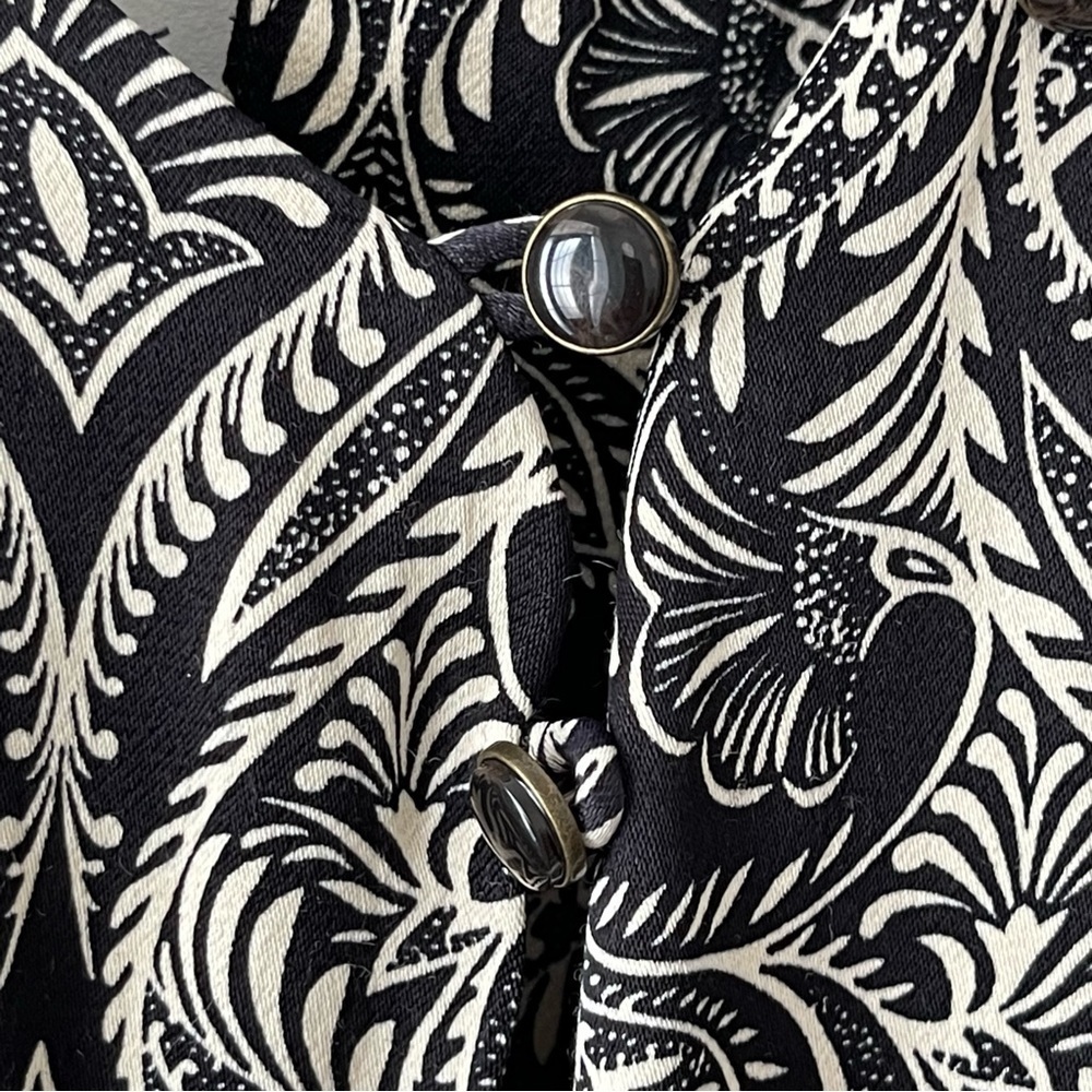❌SOLD❌ Anthropologie Zadie Black and cream Short sleeve Jumpsuit Size 4 - Picture 9 of 16